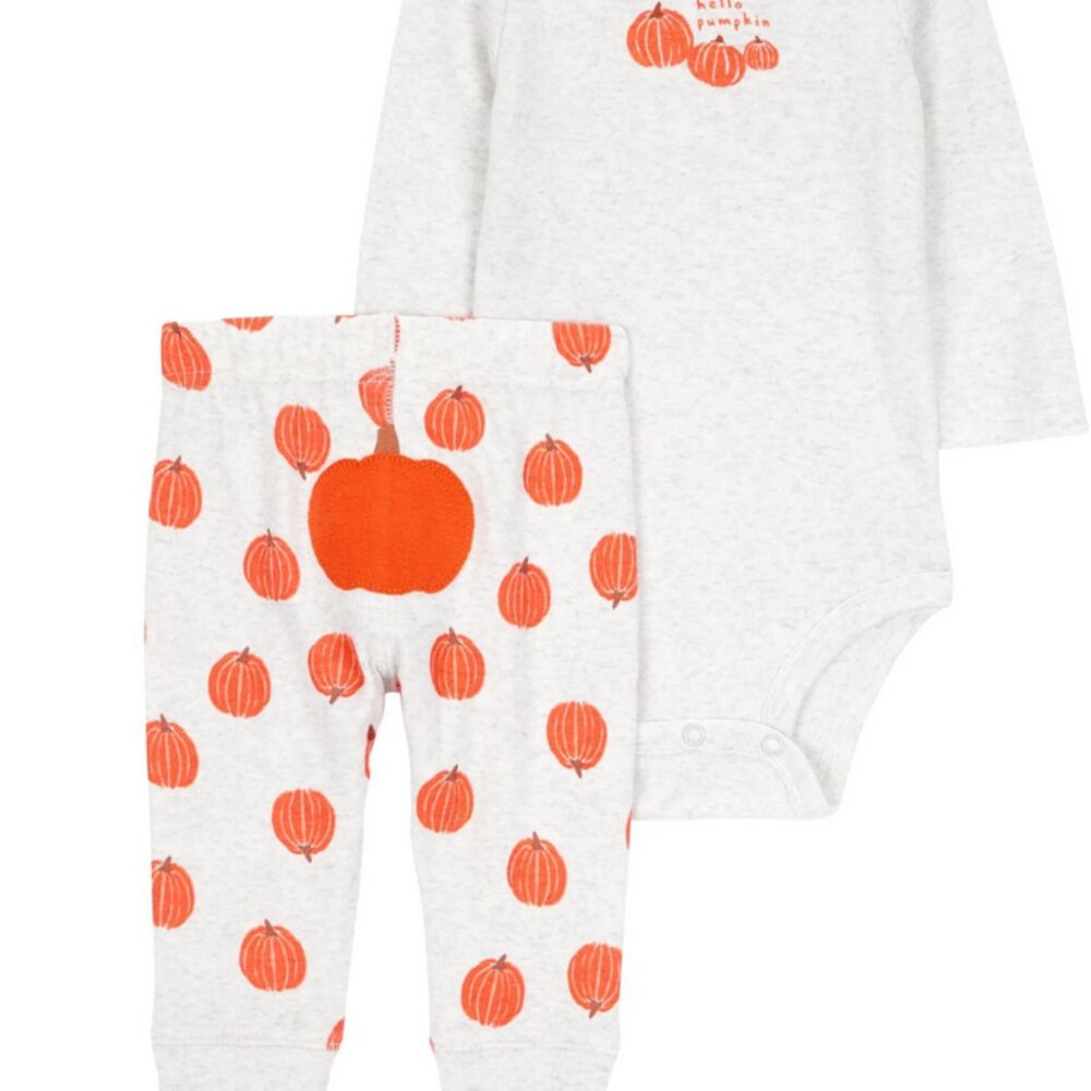 Carter's Child of Mine Baby Unisex Pumpkin Outfit Set, 2-Piece